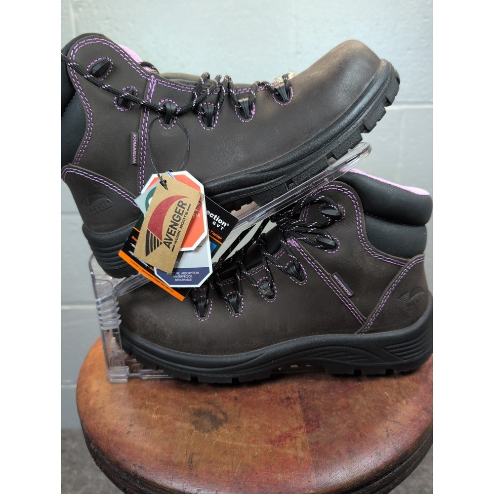 AVENGER Work Boots Waterproof Women's Size 10 CT/PR Steel Toe